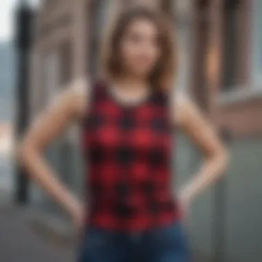 Versatile Outfits with Buffalo Plaid Tank Top Stylish outfit combinations featuring the buffalo plaid tank top