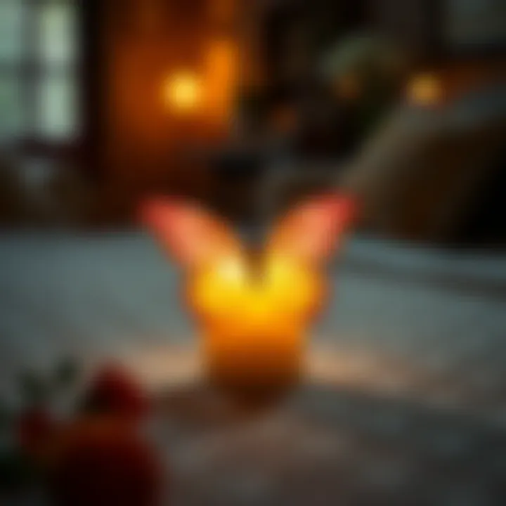 Illuminated Butterfly Candle in Cozy Ambiance Beautifully crafted butterfly candle lit up in a cozy setting