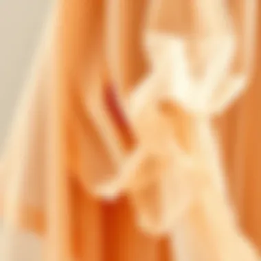 Close-up of chiffon fabric showcasing its delicate texture and flow.