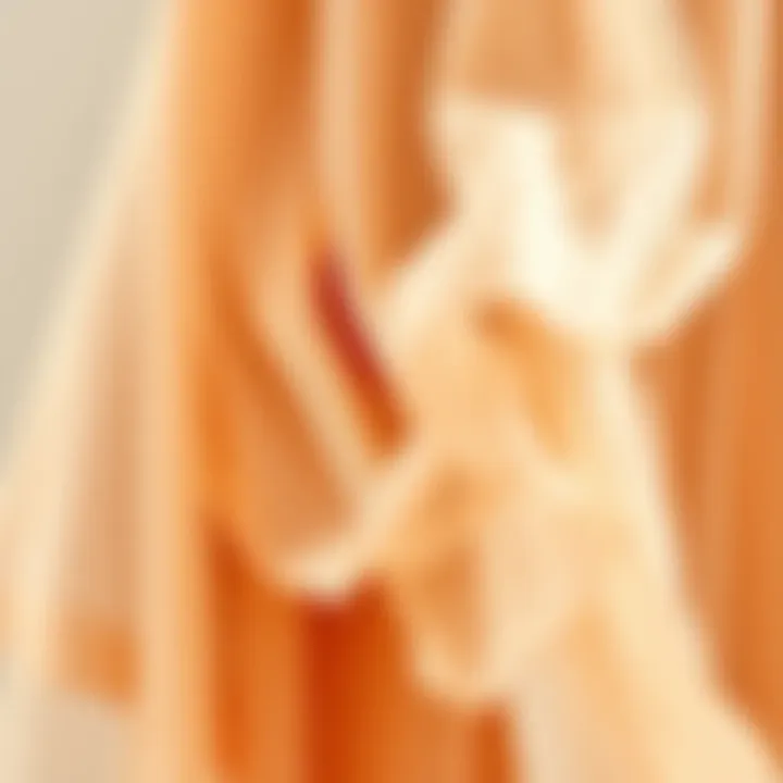 Close-up of chiffon fabric showcasing its delicate texture and flow.