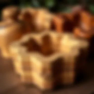 Detailed Finish of a Wooden Mold Close-up of a beautifully finished wooden mold reflecting craftsmanship and attention to detail