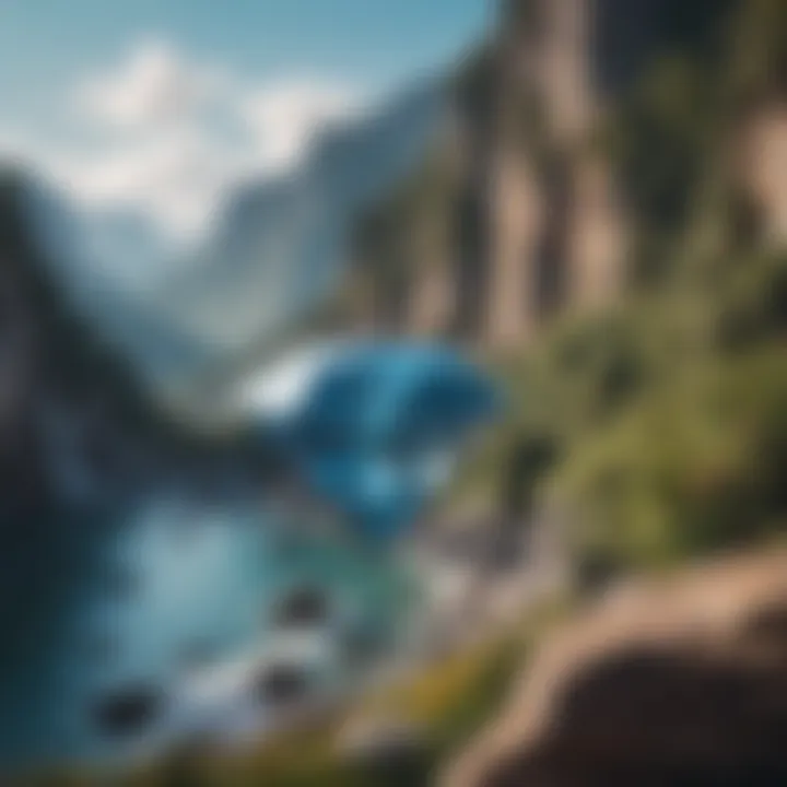 An intricate diamond painting pattern showcasing a scenic landscape