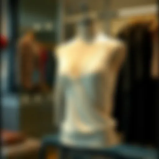 A stylish criss cross camisole displayed on a mannequin