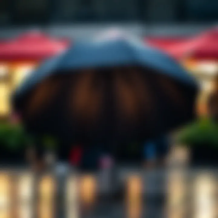 Umbrella showcasing durability and weather resistance