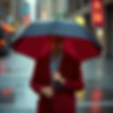 A Compact Umbrella as a Fashion Accessory Fashionable compact umbrella as a style accessory