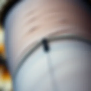 Common Snagging Issues in Tights Close-up of a snag in a plus size tight illustrating common wear issues.