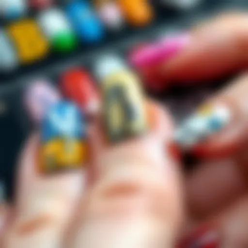 A vibrant collection of waterproof nail stickers showcasing unique designs