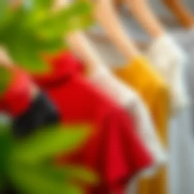 Diverse Fabric Choices A selection of fabrics used for lace trim T-shirts