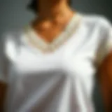 Intricate Lace Trim Design Elegant lace trim detail on a T-shirt