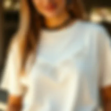 Chic Ensemble with Lace Trim Stylish lace trim T-shirt paired with accessories