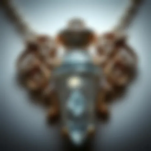 Close-up view of a crystal urn necklace showcasing intricate craftsmanship