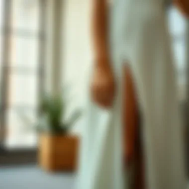 Chic Slit Detail in Summer Midi Dress Elegant summer midi dress featuring a stylish slit.