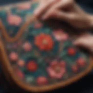 Artisan Craftsmanship in Embroidery Craftsmanship involved in making an embroidered bag