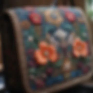 Intricate Embroidery Details Intricate embroidery on a stylish crossbody bag