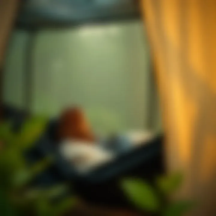 Cozy Interior of an Enclosed Hammock A cozy interior view of an enclosed hammock showcasing its comfort