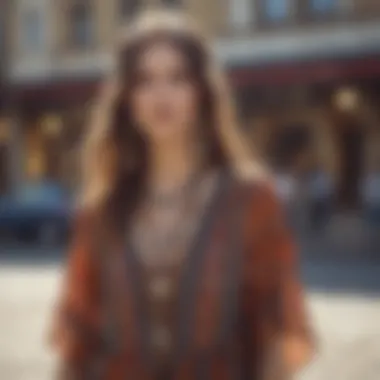Contemporary Styling of Bohemian Aesthetics A boho loose dress styled with contemporary accessories.