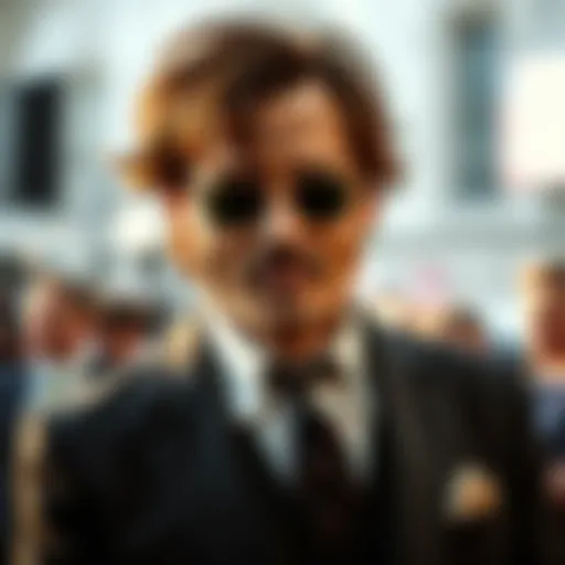 Johnny Depp sporting vintage sunglasses at a film premiere