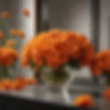 Aesthetic Display of Orange Faux Flowers in Various Design Styles Aesthetic display of orange faux flowers integrated into different interior design styles