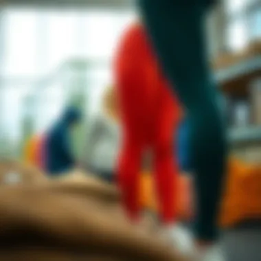 Sustainability in Thermal Legging Production Sustainable fabric options for thermal leggings on display