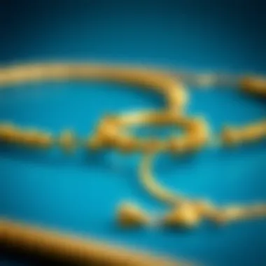 Close-up of gold materials used in anklet extenders