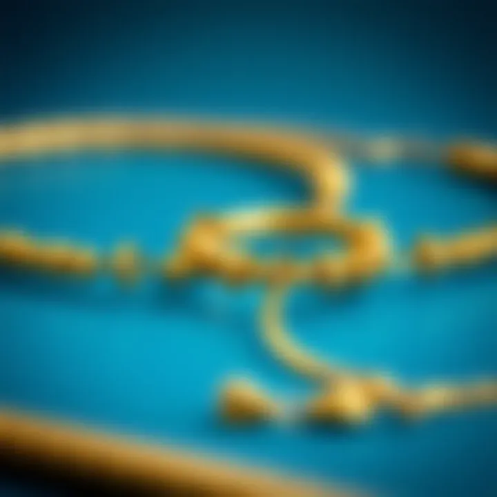 Close-up of gold materials used in anklet extenders