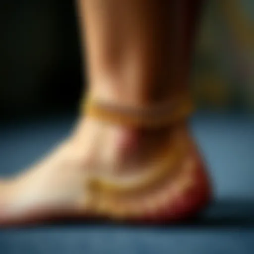 Elegant gold anklet extender showcasing intricate design