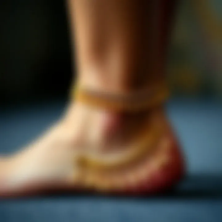 Elegant gold anklet extender showcasing intricate design