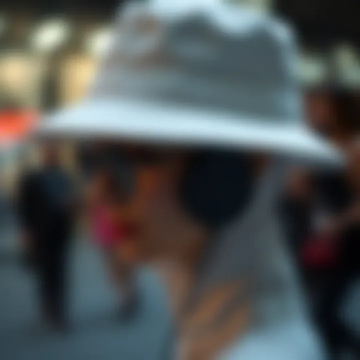 Innovative Audio Technology in Fashion Close-up of innovative audio technology embedded in a fashionable headwear piece