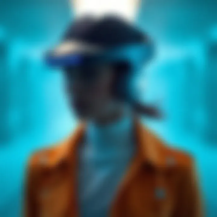 Futuristic Hat Design with Sound Technology Futuristic design of a hat that merges style with cutting-edge sound technology