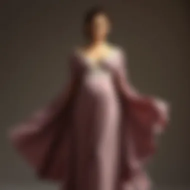 Elegant Maternity Cape Gown Elegant maternity cape gown showcasing flowing fabric