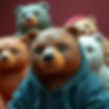 Diverse Styles of 3D Bear Cases A collection of 3D bear cases highlighting color variations and styles.