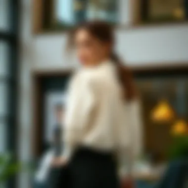 Styling the Pleated Back Shirt Fashionable outfit featuring a pleated back shirt in a contemporary setting