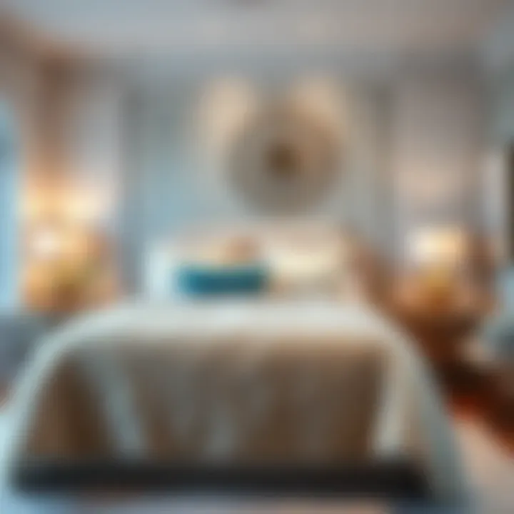 Elegant bedroom featuring a plush shaggy duvet cover and decor