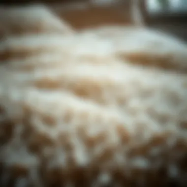 Intricate Texture of Shaggy Duvet Cover Close-up of the intricate texture of a shaggy duvet cover