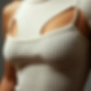 Textural Details of Ribbed Cut Out Bodysuit Close-up of the fabric texture highlighting the ribbed design of the bodysuit.