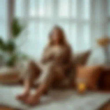 Accessorized Ribbed Knit Lounge Set for Elevated Style Ribbed knit lounge set accessorized with chic elements