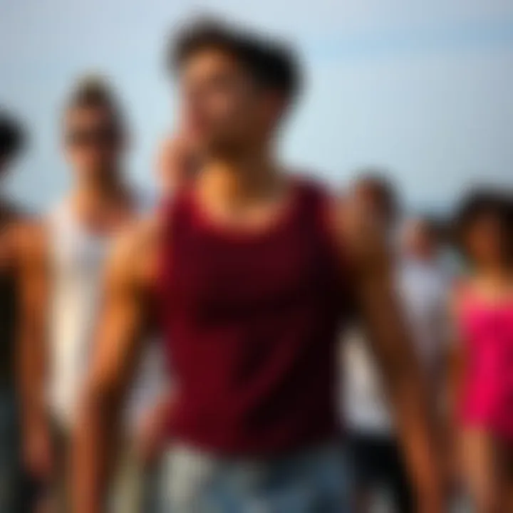 Body positivity graphic featuring diverse models wearing ringer tank tops