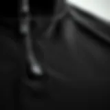 Close-up of the fabric texture of a slim fit quarter zip