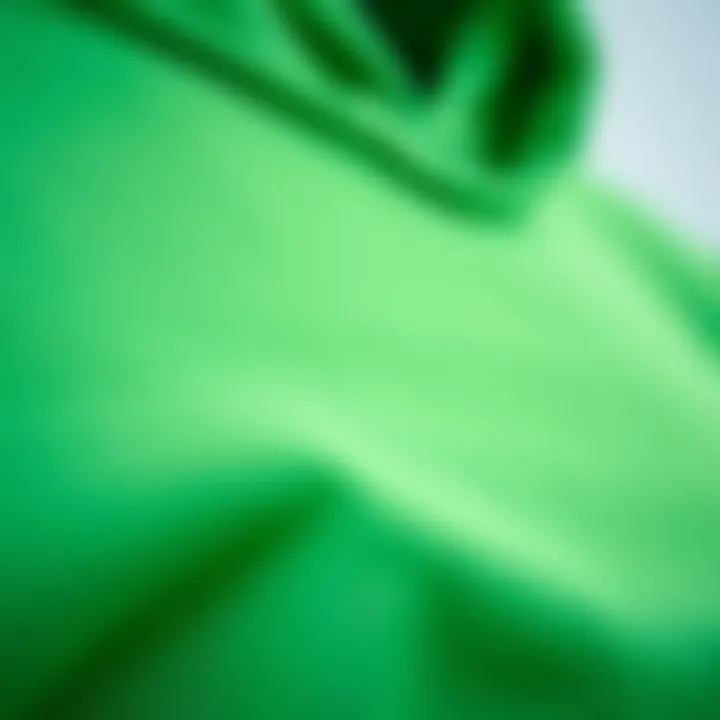 Sustainable Material Choices Close-up of eco-friendly fabric used in green hoodies