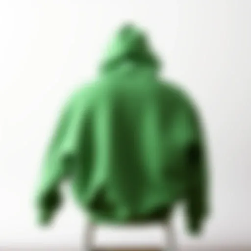 Minimalist Fashion Statement Stylish green hoodie draped over a minimalist chair