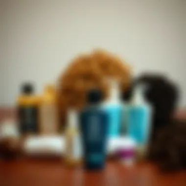 Wig Care Essentials for Curly Wigs Essential wig care products arranged neatly for maintenance