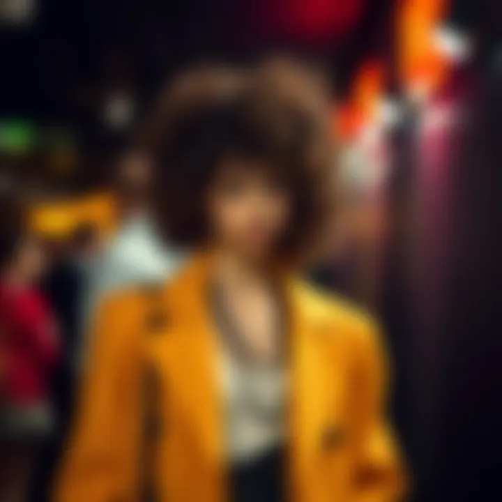 Curly Wigs in Contemporary Fashion A fashion-forward individual confidently wearing a curly wig at an event