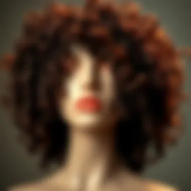 Texture and Luster of Curly Wigs Close-up of a curly wig highlighting texture and shine