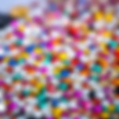 Dazzling Collection of Hotfix Rhinestones A vibrant array of hotfix rhinestones in various colors and sizes arranged aesthetically