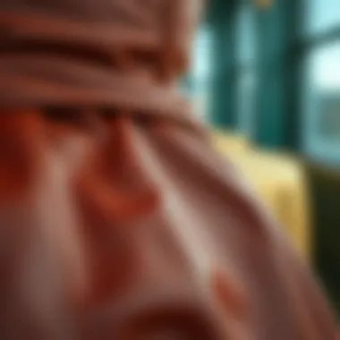 Intricate Texture of Leather Tube Dresses Detailed close-up of leather texture in a tube dress