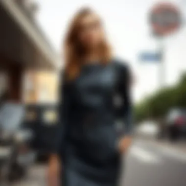 Versatile Styling with Leather Tube Dresses Stylish leather tube dress paired with accessories