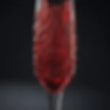 Intricate Texture of Red Plastic Flute Close-up of textured design on red plastic champagne flute