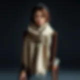 A stylish extra long scarf wrap draped elegantly over a chair