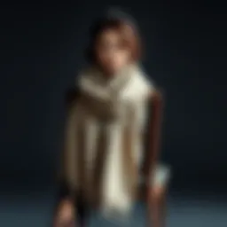 A stylish extra long scarf wrap draped elegantly over a chair