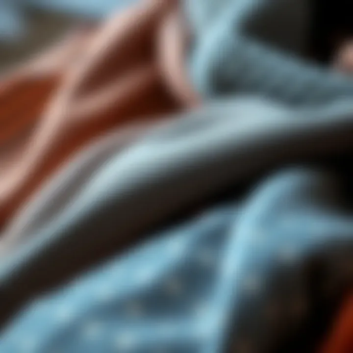 Textured Fabrics for Stylish Wraps A close-up of various textured fabrics suitable for scarf wraps